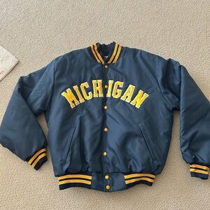 RENNOC vintage University of Michigan nylon Varsity Jacket, men’s XL, new